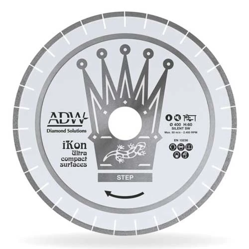 ADW Step Ikon V25 Blade, 16", UCS 10mm Segment, Reinforced Core 50/60 mm Arbor, 400mm
