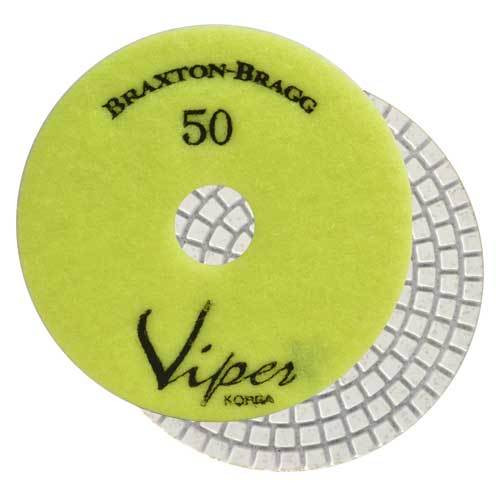Viper White Resin Wet 7-Step Polishing Pad 5 in, Green, 50 Grit