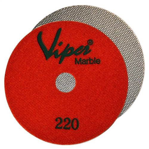 Viper 7-Step Flex Electroplated Marble Polishing Pad, 4 in, 220 Grit