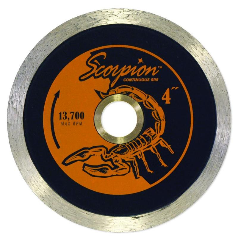 Scorpion Continuous Rim Wet Diamond Tile Blade, 4 in