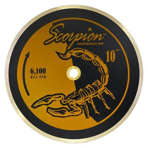 Scorpion Continuous Rim Wet Diamond Tile Blade, 10 in