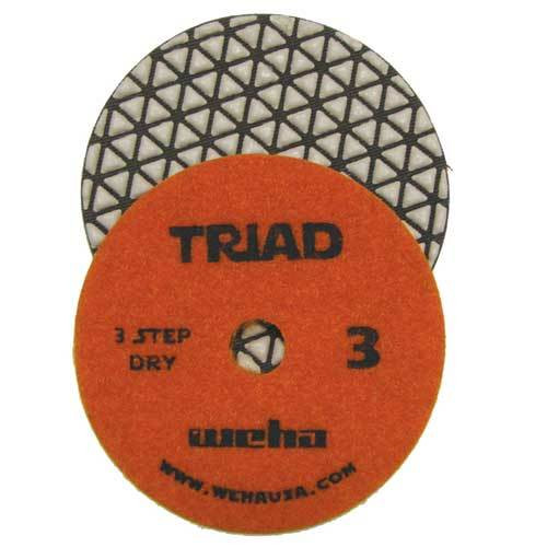 Weha Triad 3-Step Dry Polishing Pad, Orange, 4 in, Step 3