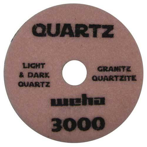 Weha 7-Step Quartz Diamond Polishing Pad, Pink, 4 in, 3,000 Grit