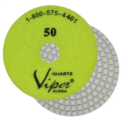 Viper 7-Step Quartz Diamond Wet Polishing Pad, 4 in, 50 Grit
