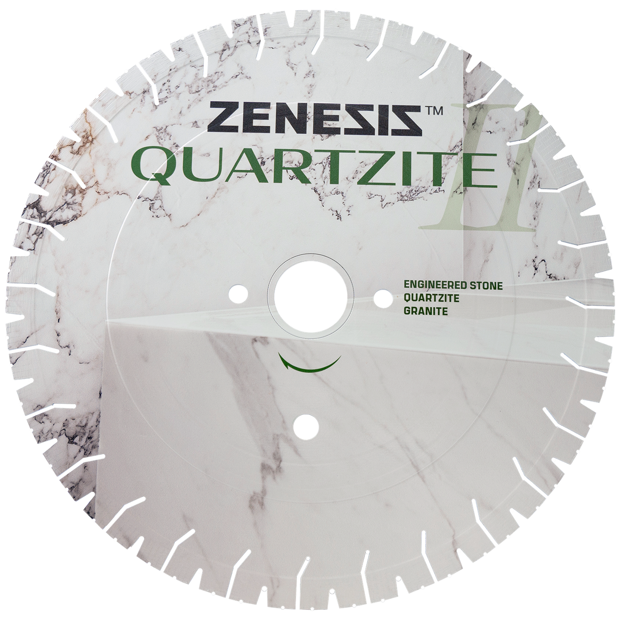 Zenesis Quartzite 2 Bridge Saw Blade, 12 in, 50/60mm, Breton, Donatoni Pinholes