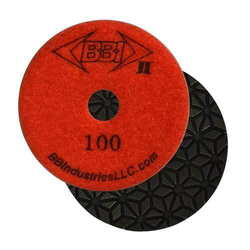 BBI 2 7-Step Wet Polish Pad 4 in, 100 Grit, Red