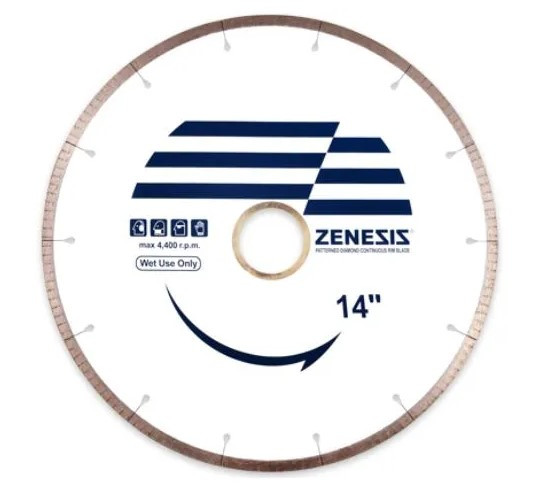 Zenesis Continuous Rim Porcelain Wet Blade, 14 in, 50/60mm Arbor