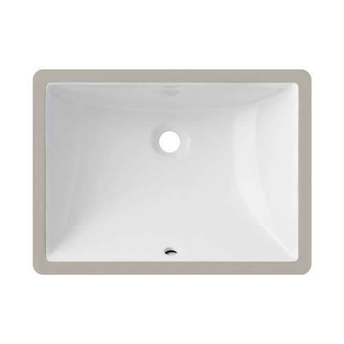 Envy Undermount Porcelain Vanity Sink, Rectangular, White, 20-5/8 in x 14-3/4 in x 8 in (Must Buy 2 Pack)