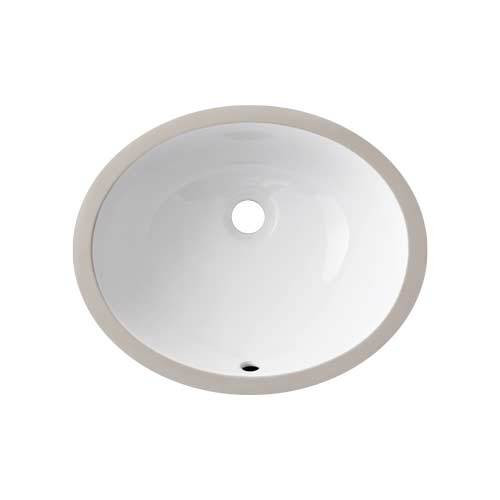 Envy Undermount Porcelain Vanity Sink, Oval, White, 17 in x 14 in (Ship Ready Parcel Pack)