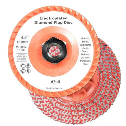 Viper Electroplated Diamond Flap Disc, 4-1/2”, 200 Grit