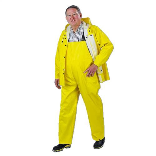 Webtex 3 Piece Heavy-Duty Ribbed Rain Suit Set, Large (Bib Pants)