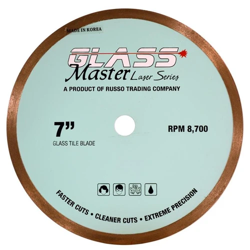 RTC Glass Master Continuous Rim Diamond Tile Blade, 7 in