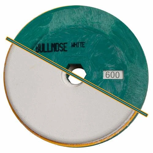FIMAD Bullnose White Bond Wheel, 5", 600 Grit