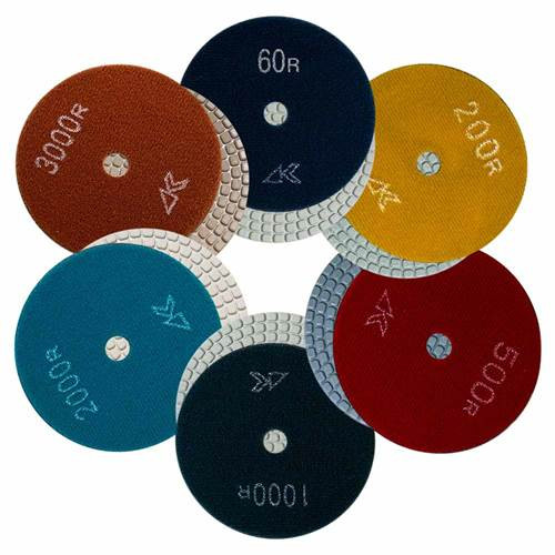 Alpha Ceramica Dry Polish Pads Kit, 4 in, 60-3000 Grit
