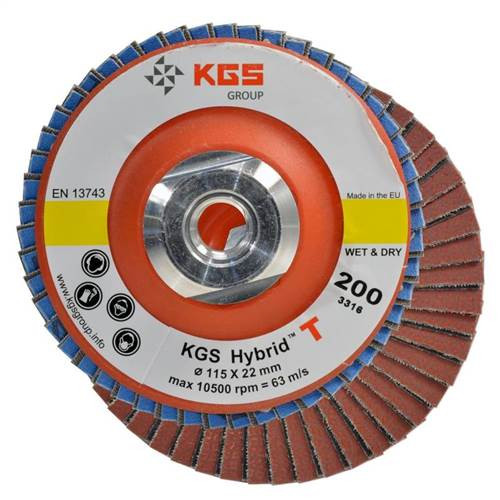 KGS Hybrid T Flap Disc, 4-1/2", 200 Grit