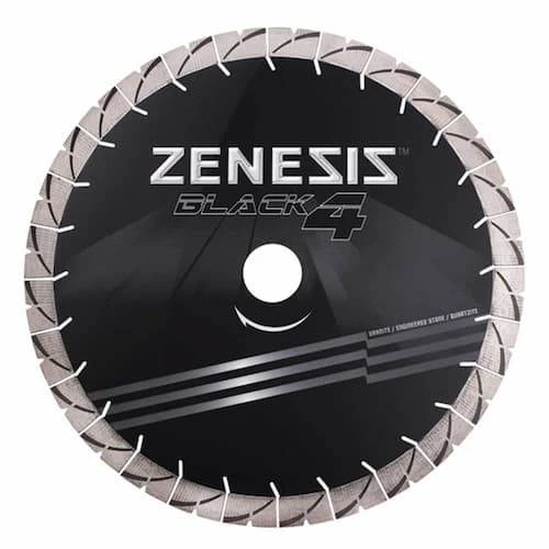 Zenesis Black 4 Diamond Granite Bridge Saw Blade, 14", Poseidon Pinholes