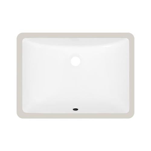 Undermount Porcelain Sink, Rectangular 18x13, White, Single Pack (1 per box)