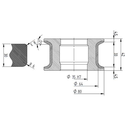 Diamut AFR33 R6 R3 FLX - Pos 6, ID 60x35 Bore, Flash White Polish Profile Wheel