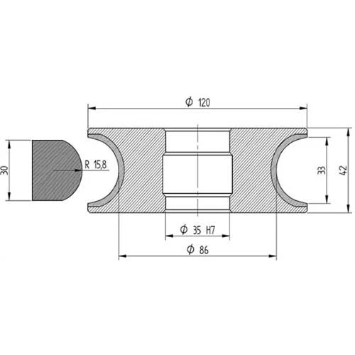 Diamut V33 R15 - Pos 1 OD 120x35 Bore HYS Segment Diamond Profile Wheel