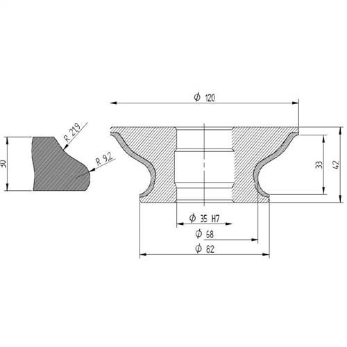 Diamut G33 - Pos 6, ID 60x35 Bore, Flash White Polish Profile Wheel