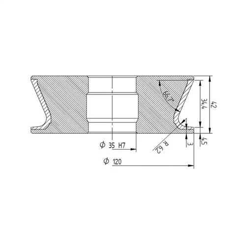 Diamut FZ36 R10 - Pos 6, ID 60x35 Bore, Flash White Polish Profile Wheel