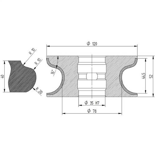 Diamut FB43 - Pos 6, ID 60x35 Bore, Flash White Polish Profile Wheel