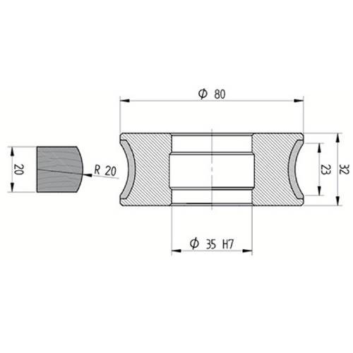 Diamut AK2 23 R20 - Pos 5, ID 60x35 Bore, Flash Blue Polish Profile Wheel