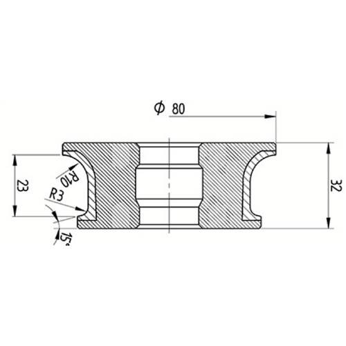 Diamut AFR23 R10 R3 - Pos 2, OD 80x35 Bore, HYS Continuous Diamond Profile Wheel