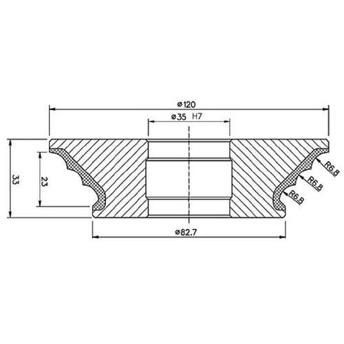 Diamut TP23 - Pos 4, OD 120x35 Bore, HYS Continuous Diamond Profile Wheel