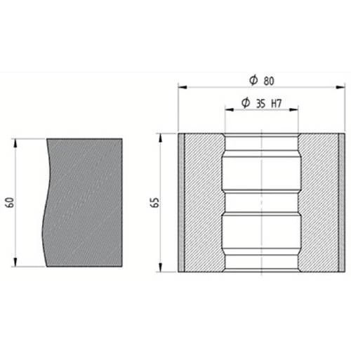Diamut Z65 - Pos 7, ID 80x35 Bore, Flash Gray Polish Profile Wheel