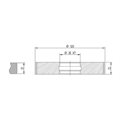 Diamut Z22 - Pos 6, ID 60x35 Bore, Flash White Polish Profile Wheel