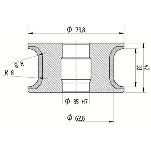 Diamut T33 R8 - Pos 5, ID 60x35 Bore, Flash Blue Polish Profile Wheel