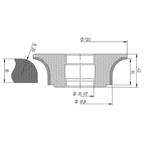 Diamut A33 R20 CNC Profile Wheel - 120