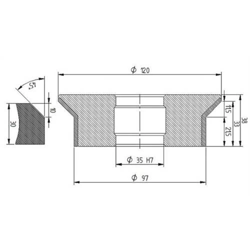 Diamut E33 B11.5 CNC Profile Wheel - 120