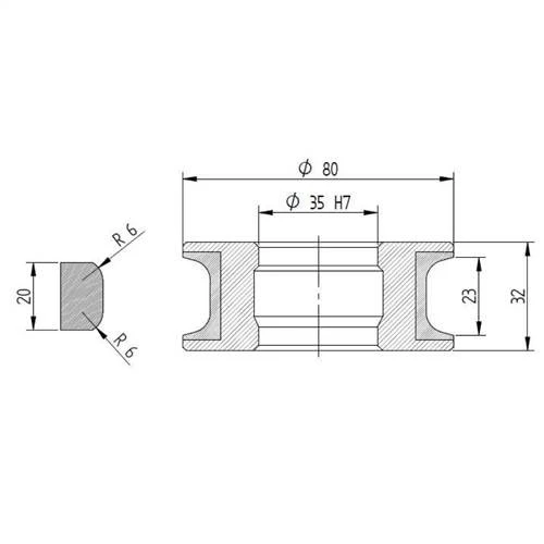 Diamut T23 R6 CNC Profile Wheel - 80