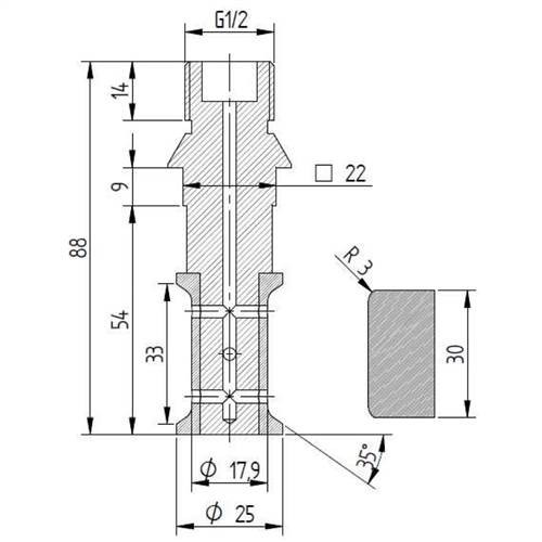 Diamut T33 R3 CNC Profile Wheel -  1/2 Gas