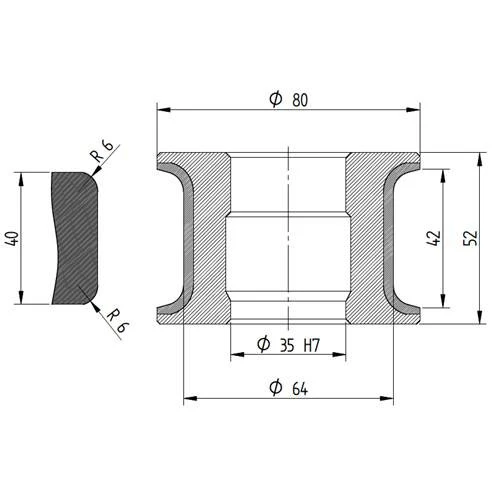 Diamut T42 R6 CNC Profile Wheel - 80