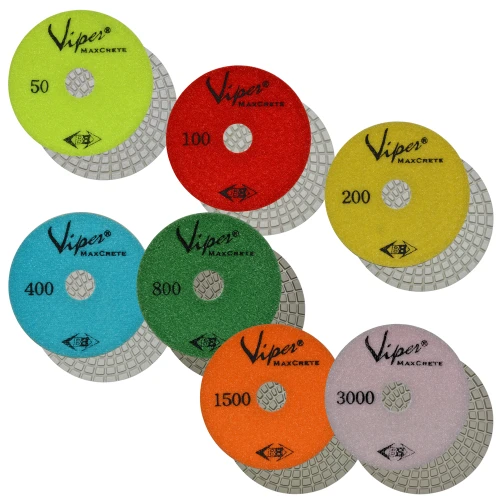 Viper 7-Step MaxCrete Dry Concrete Polishing Pads 5"