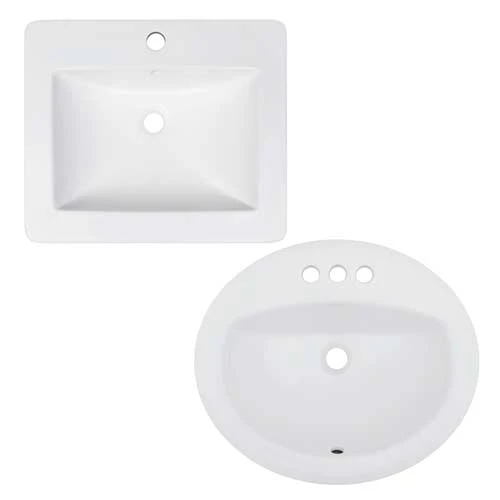 Envy Topmount Porcelain Vanity Sinks