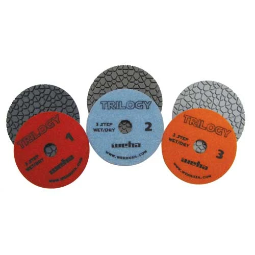 Weha Trilogy 3-Step Dry Diamond Polishing Pads 4"