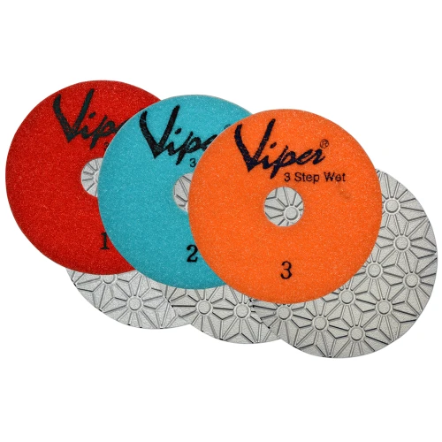 Viper 3-Step Wet Polishing Pads 4"