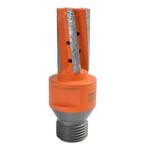 Scorpion CNC Granite Finger Bit w/ Bottom Segment, 20x40mm, 1/2 Gas Thread