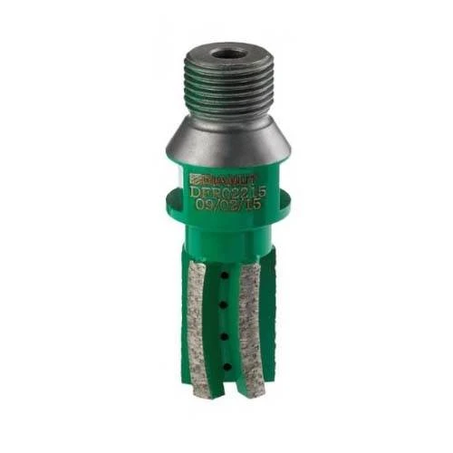 Diamut CNC Green Hard Granite/Quartz Finger Bit, 20mm Diam., 5 Spiraling Segments, 35mm Long