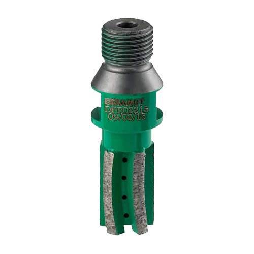 Diamut CNC Green Hard Granite/Quartz Finger Bit, 20mm Diam., 5 Spiraling Segments, 45mm Long
