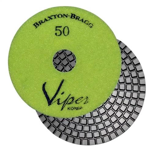 Viper 7-Step Diamond Granite Wet Polishing Pad, 4 in, 50 Grit