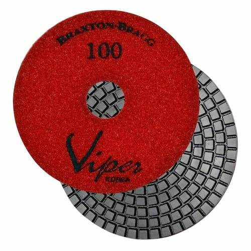 Viper 7-Step Diamond Granite Wet Polishing Pad, 4 in, 100 Grit
