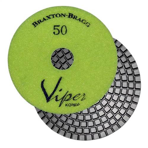 Viper 7-Step Diamond Granite Wet Polishing Pad, 5 in, 50 Grit