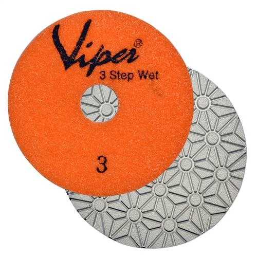 Viper 3-Step Diamond Granite Wet Polishing Pad, 4 in, Step 3