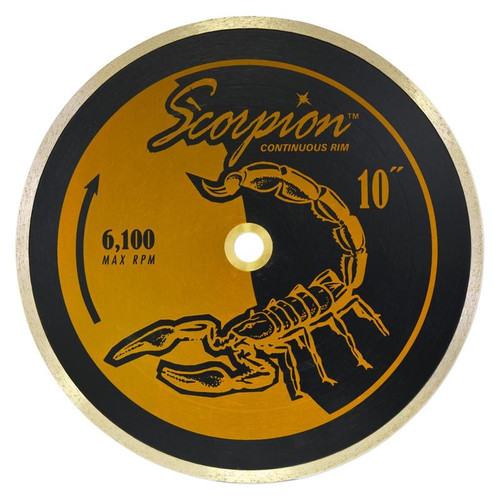 Scorpion Continuous Rim Wet Diamond Tile Blade, 10 in