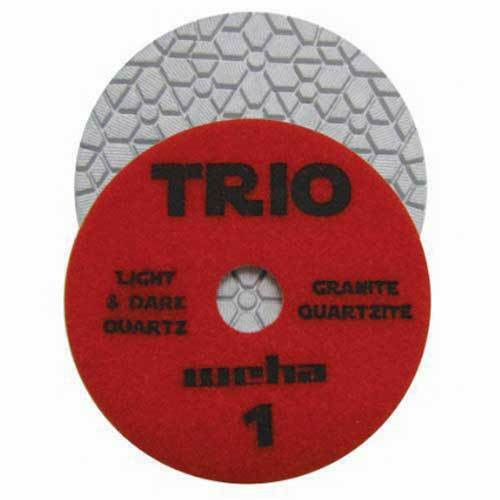 Weha Trio 3-Step Wet White Hybrid Polishing Pad, Red, 4 in, Step 1